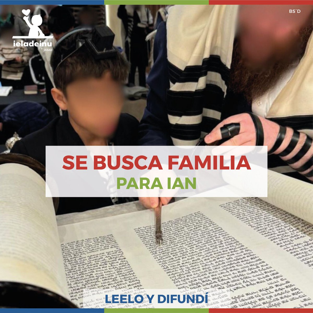 SE BUSCA FAMILIA PARA IAN
👉 Leelo y difundilo 🙏

El Juzgado Nro. 4 del Dpto. Judicial La Matanza, lanzó la Convocatoria Pública para postulantes a guarda con fines de adopción que profesen la religión judía para un niño de 13 años.

Continúa
👇👇👇