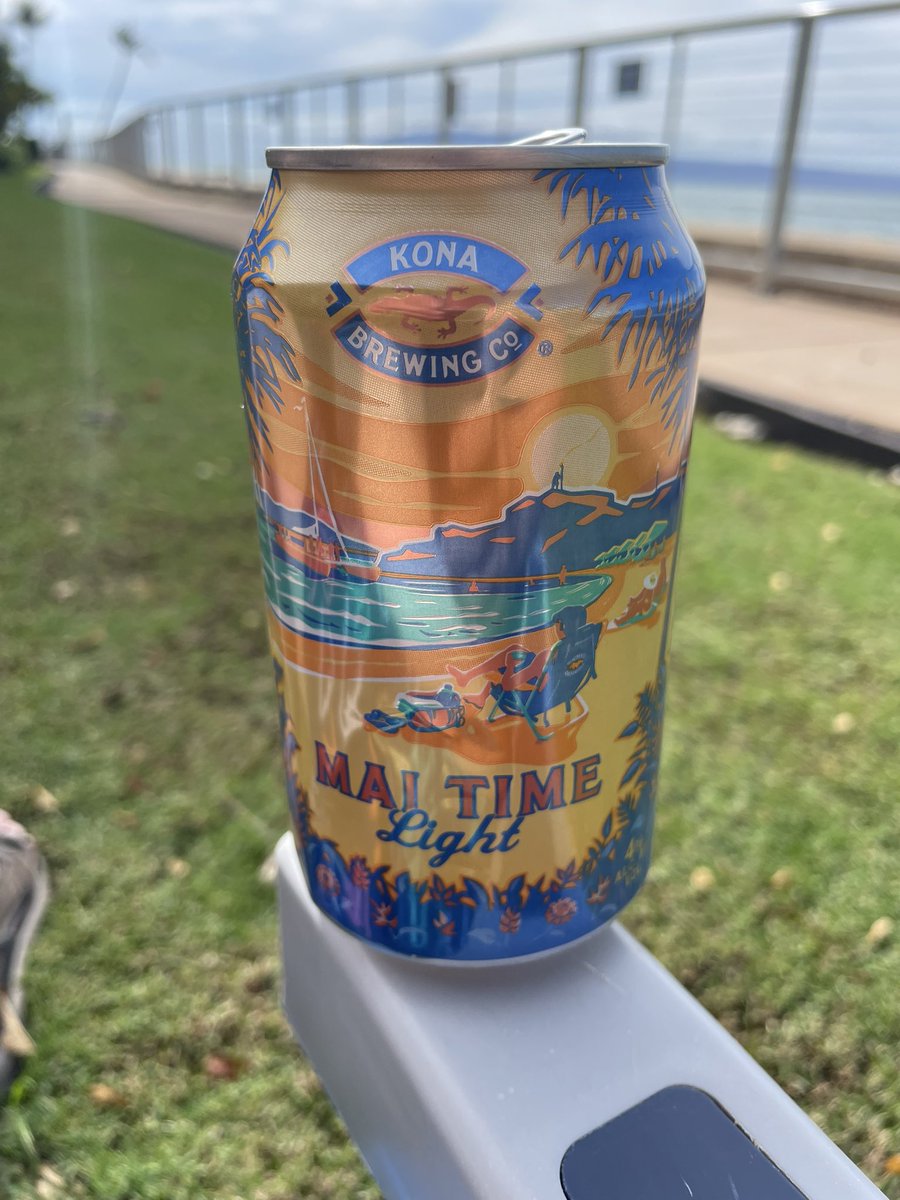 Enjoying a beer in Maui!