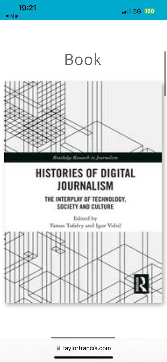 O capítulo “Digital journalism in Brazil. A history of diversity in products and research” é uma parceria com Otávio Daros, PUC-RS. Mais em: taylorfrancis.com/books/edit/10.…