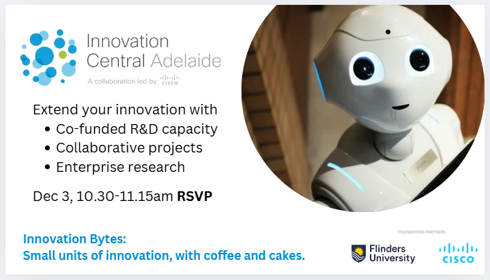 Attend Innovation Central Adelaide's next Innovation Bytes event here at Flinders University at Tonsley Innovation District, where you'll explore how to expand your R&amp;D capacity. ⬇️

Register here:events.humanitix.com/innovation-byt… 

#BusinessGrowth #Innovation