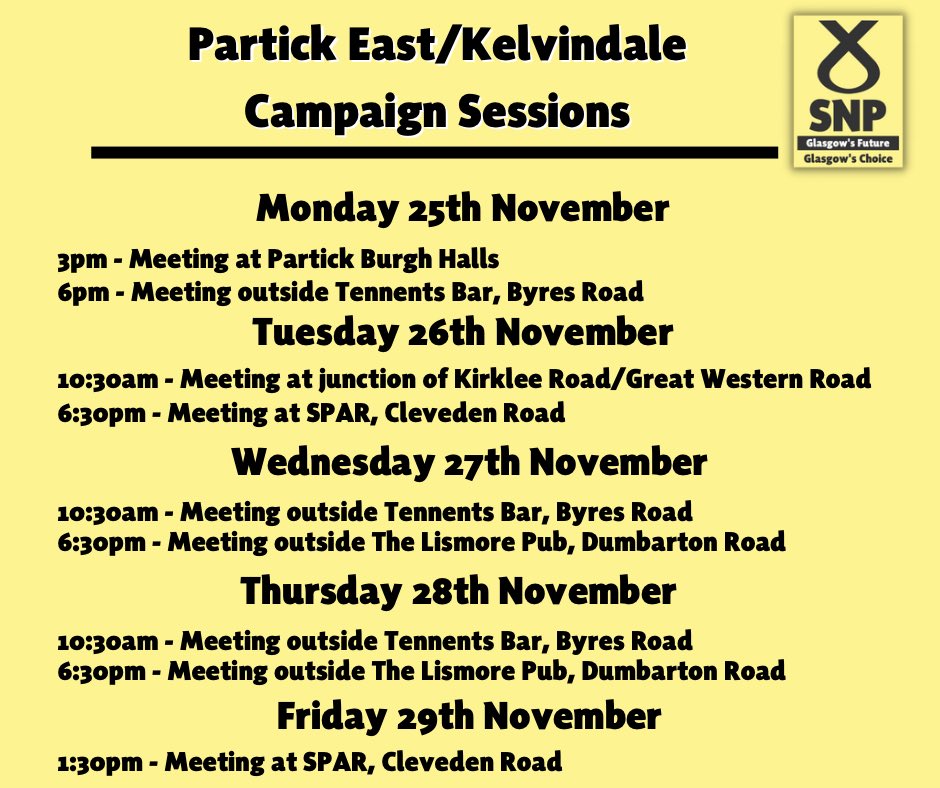Come &amp; join us campaign going this week for our candidate in the Partick East/Kelvindale by-election, Cylina Porch 🏴󠁧󠁢󠁳󠁣󠁴󠁿