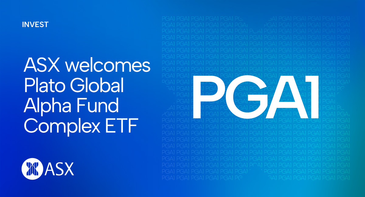 ASX welcomes Plato Global Alpha Fund Complex ETF. Congrats <a href="/PlatoInvest/">Plato Investment Management</a> on PGA1 being admitted to ASX! We wish you well for the future. bit.ly/3AXjPU7

#ASXBell