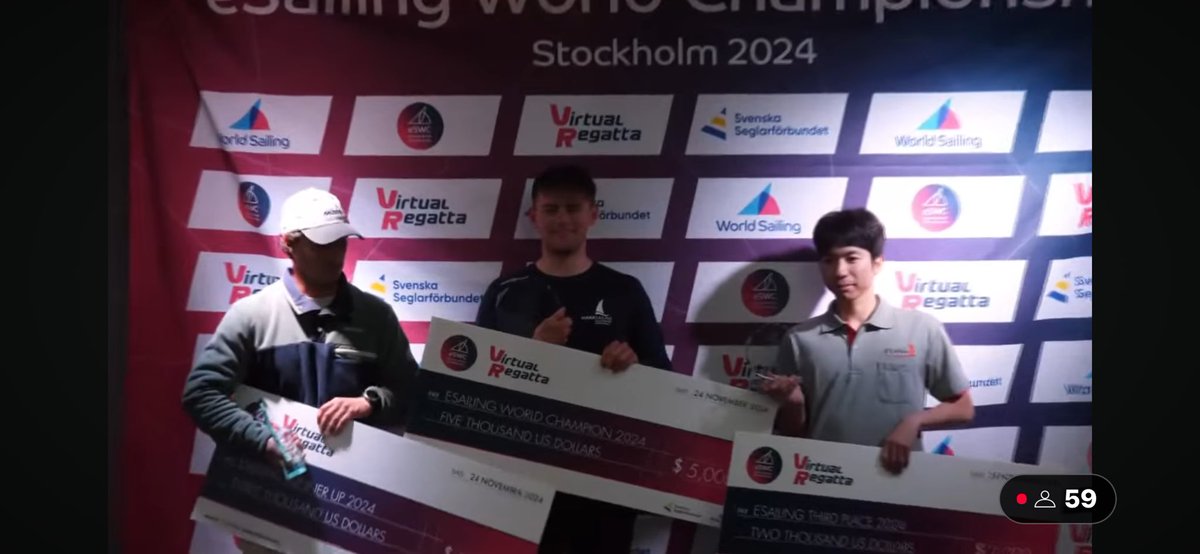 eSailing World Champions 2024
日本代表の木暮俊貴(FUNe_KG-R)選手がメダルレースで逆転し3位となりました。日本人選手過去最高位です❗️おめでとうございます㊗️

優勝はイギリス、2位はポルトガル、木暮選手と共に出場した宮前佳月(FSC-Kazuki)選手も総合7位と検討しました👏