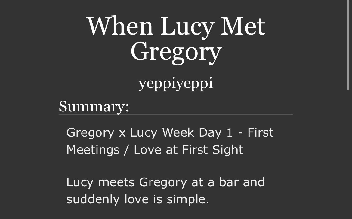 sogirlset's tweet photo. When Lucy Met Gregory - Day 1 of #GregoryxLucyWeek 

https://t.co/0OOf9bHCjV https://t.co/aqdU7GTUvs