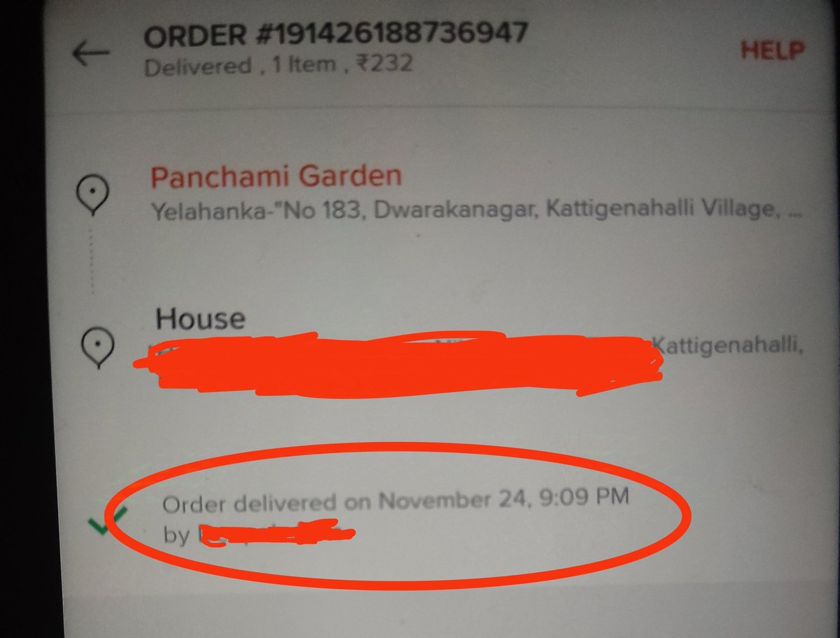 Hollyfuse4's tweet photo. @SwiggyCares Refer 2 pics for the ordered time and delivered time @SwiggyCares @Swiggy 
The distance is less than 1 km taken 1 hour 43 mins to deliver, in this time I can easily go to that restaurant and home up and down 5 times
I just want you guys let customer know why it's late next time. https://t.co/s4Oz7IRbvV