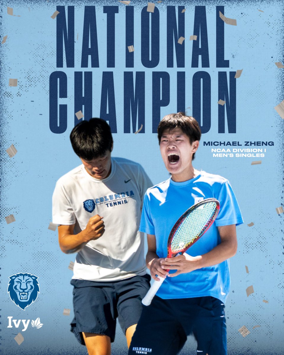 CULionsMTEN's tweet photo. 🏆 NCAA CHAMPION 🏆

Michael Zheng defeats Michigan State’s Ozan Baris, 6-2, 4-6, 6-2 to claim the NCAA singles crown!

#RoarLionRoar 🦁 // #OnlyHere 🗽 https://t.co/zjAYIWXs7C