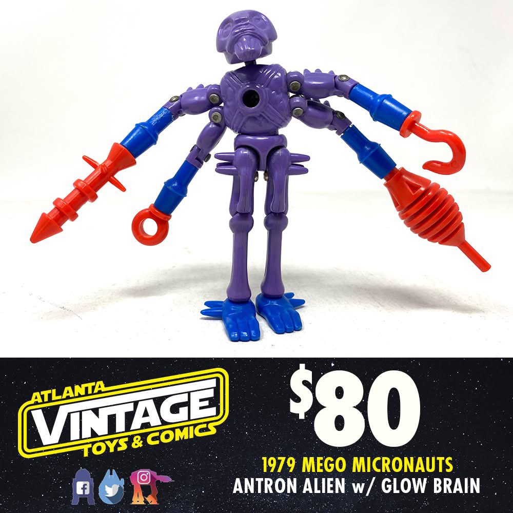 AtlantaToys's tweet photo. 1979 Mego Micronauts Antron w/ glow brain 100% complete $80

Plus exact shipping
PayPal or Zelle
International at your own risk

#mego #Micronauts #antron https://t.co/IzQEgR0ALW