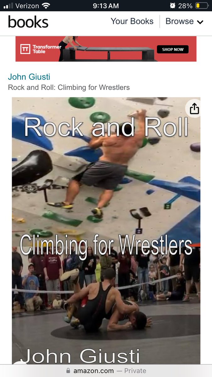 john_giusti's tweet photo. I just published another book. Introducing Rock and Roll: Climbing for Wrestlers. This is revolutionary cross training and combines both my passions. Send to climbers and wrestlers you know. Buy on Amazon at https://t.co/HHiZCY63cx and hook me up with a 5 star review! #bethatkid https://t.co/4GxV7zdbTG