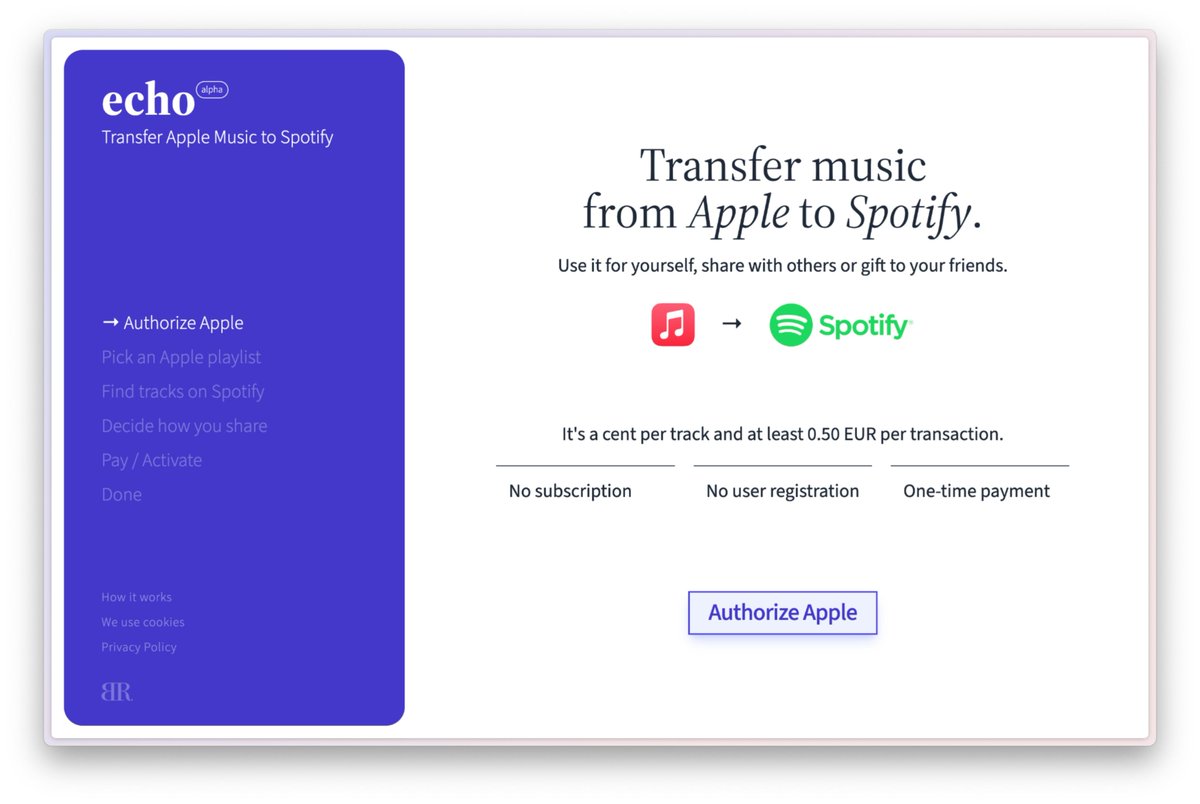 BadWrongOU's tweet photo. Leaving it here for posterity: Echo – a web-service for converting Apple Music to Spotify. Used #htmx and #golang by the way. https://t.co/618ur8CZ3w https://t.co/F8FCVdfjLi