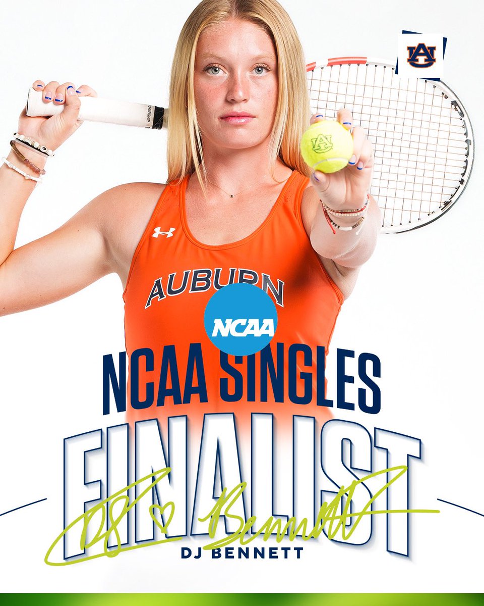 🏆 𝐍𝐀𝐓𝐈𝐎𝐍𝐀𝐋 𝐅𝐈𝐍𝐀𝐋𝐈𝐒𝐓 🏆

Congratulations to DJ Bennett for becoming the first player in program history to become an <a href="/NCAATennis/">NCAA Tennis</a> Singles finalist 🦅

#WarEagle