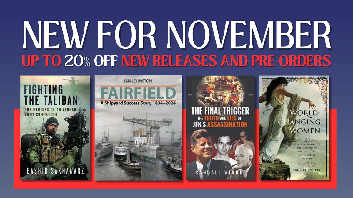 penswordbooks's tweet photo. #NewForNovember π Save up to 20% off this month's new releases and titles to preorder! π
π https://t.co/AmWJ4qnXZy https://t.co/xGFjjwzCxS