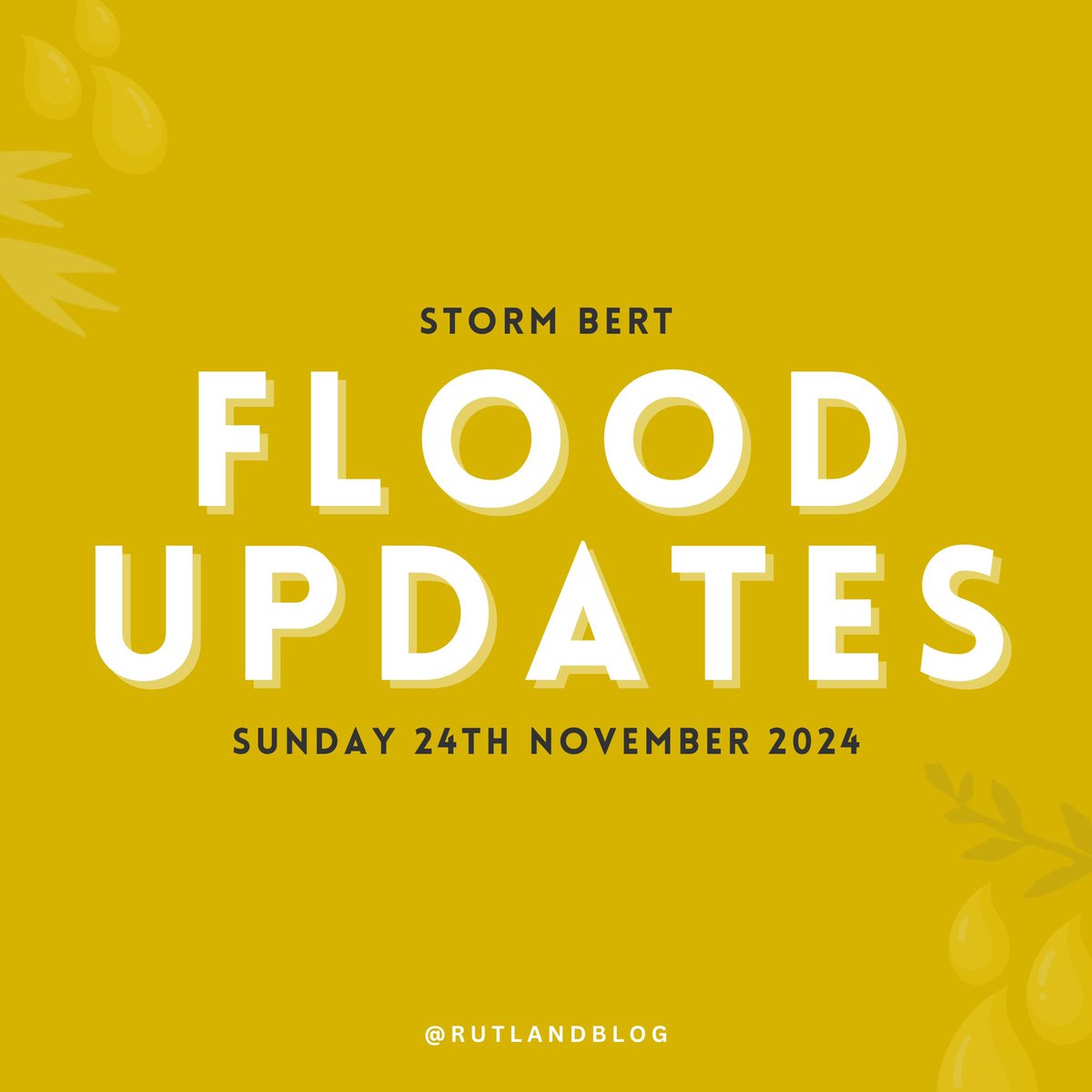 ⚠️⛈️ STORM BERT • FLOODING UPDATES: 

⛔️ CONFIRMED FLOODING &amp; POTENTIAL FLOODING 👉🏻 facebook.com/share/1Nye4E8U… ⚠️

📻 Listen to <a href="/RutStamSound/">Rutland & Stamford Sound</a> online, via smart speaker or the app for live updates. 

🤍 Travel safe! #StormBert #Rutland #Oakham #Uppingham #Corby