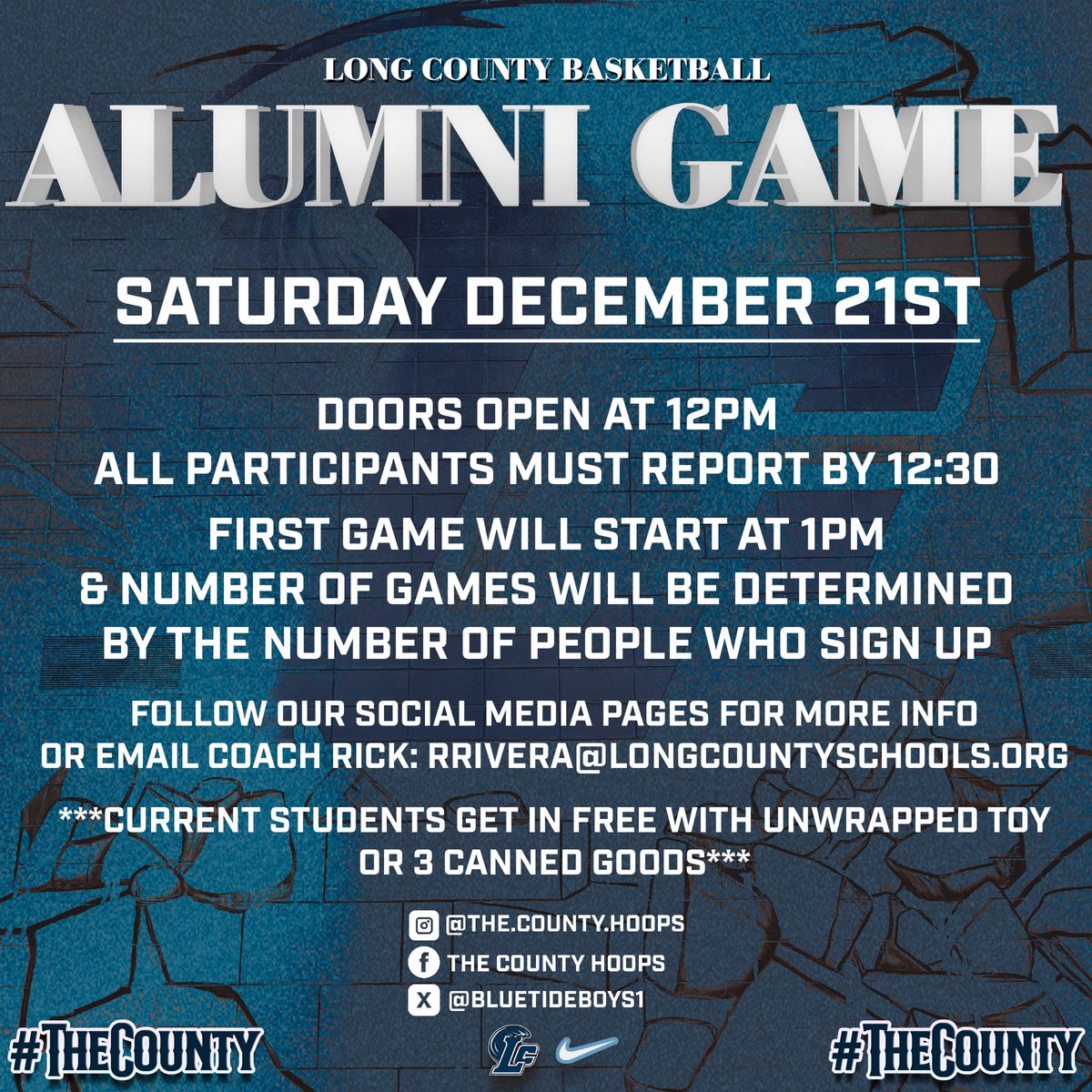 BlueTideBoys1's tweet photo. 🗣️LINK BELOW-DEADLINE TO SIGN UP:  NOVEMBER 21st❕
Let’s see who’s still got it! Sign up or hush up!
Entry Fee = $5 at the gate 

https://t.co/kI59FRalV3 https://t.co/JXATyhuf6h