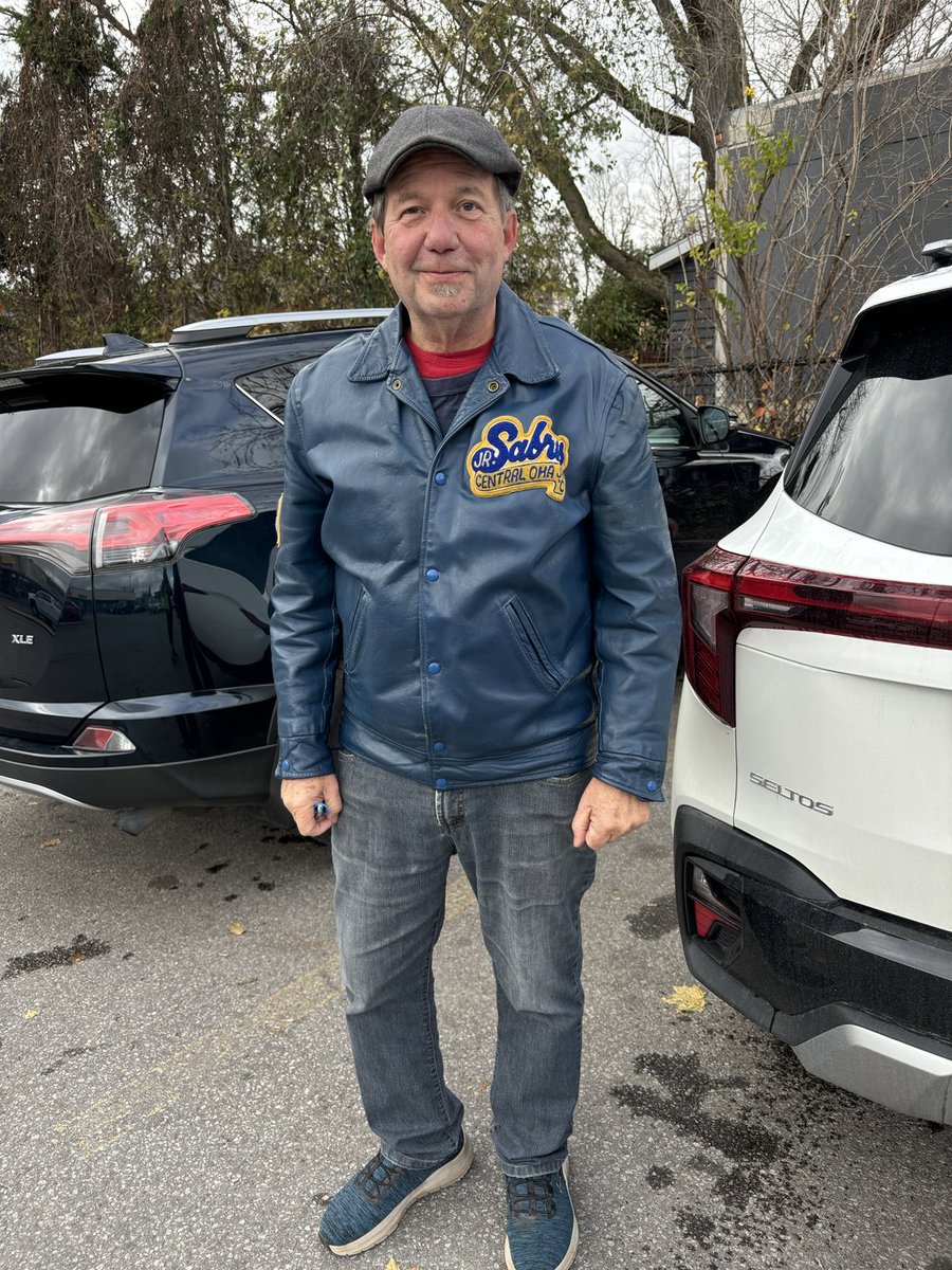 RickBonnette1's tweet photo. I tried my old Acton Junior Sabres jacket for the first time in decades. It’s been 52 years since I use to wear it regularly. It still fits. It last longer and better than my knees. https://t.co/BrwFU1dEM3
