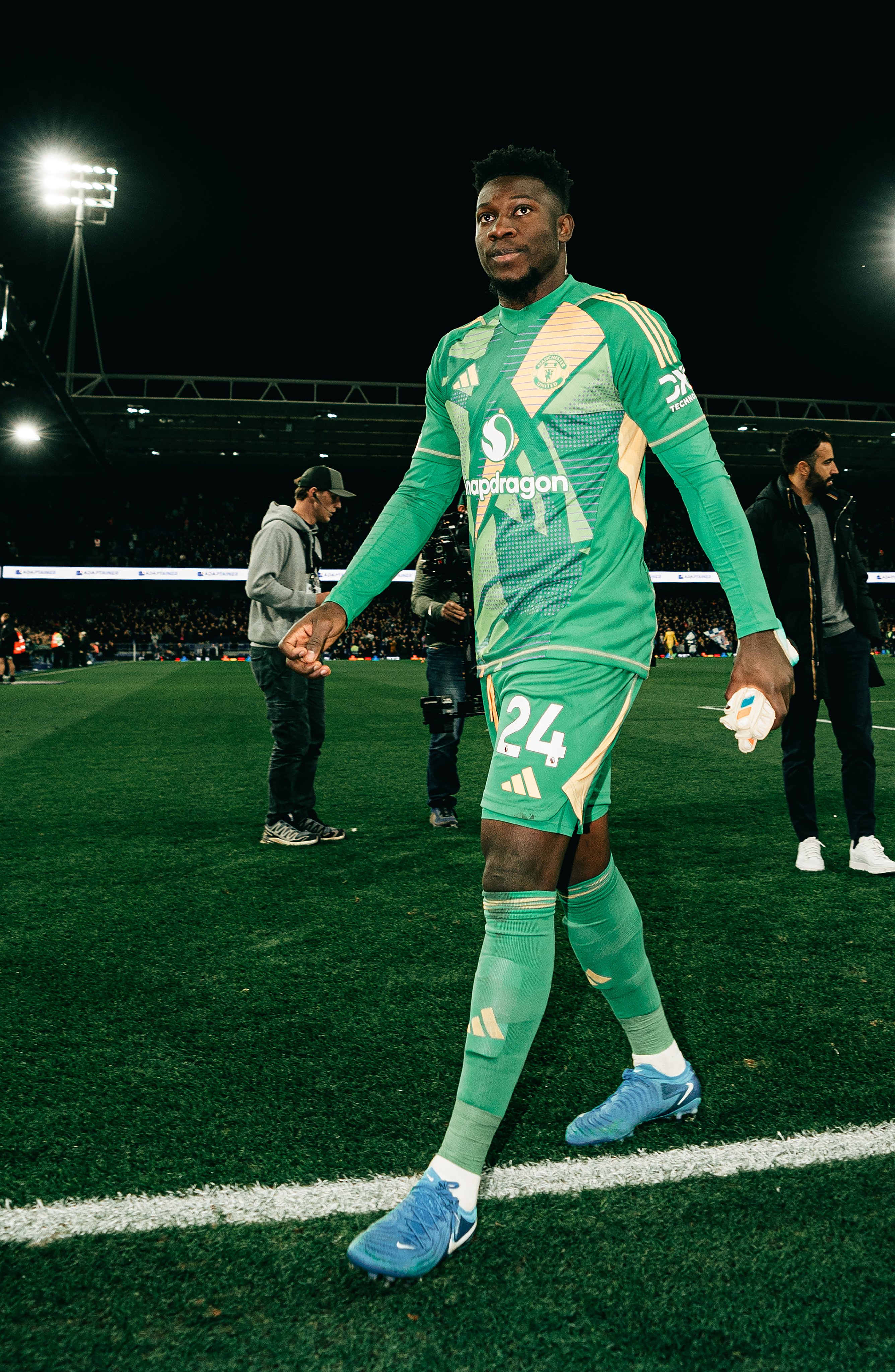 Andre Onana recibió duras críticas, tras su partido ante el Lyon. Fuente: Manchester United en "X".