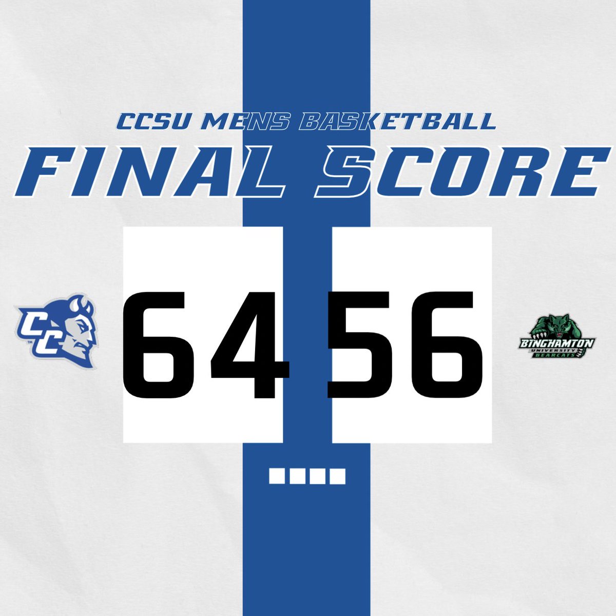 CCSU_MBB's tweet image. Final score... great win boys!

Be back here at Detrick next Sunday for another home game against UMass Lowell @ 1:00PM!

#CCSU_MBB
#GoBlueDevils