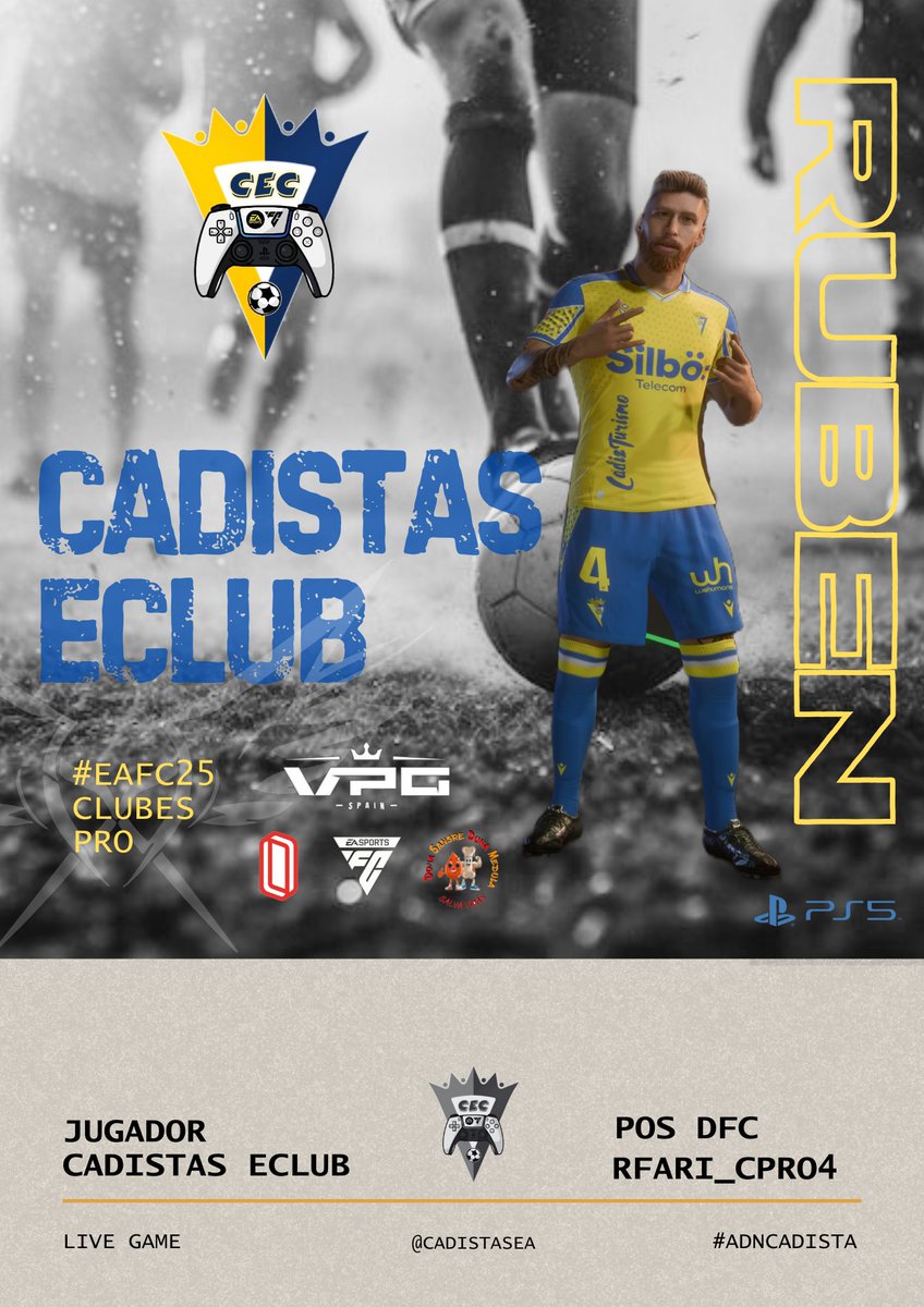 🔵#CADISTASECLUB🟡

📰 | Presentamos a <a href="/Rfari_cpro4/">Rfari_Cpro4</a>,firma esta temporada como Jugador Cadista📝🤝

➡️ Diamente en bruto por pulir 💎 Rapido y seguro al corte 🧱🔝🎮 Un placer contar contigo!! 💛

Bienvenido a tu nueva casa 🛬🏠

#ADNCADISTA #EAFC25
#AREAMOVIL #APOLEUJEREZ
