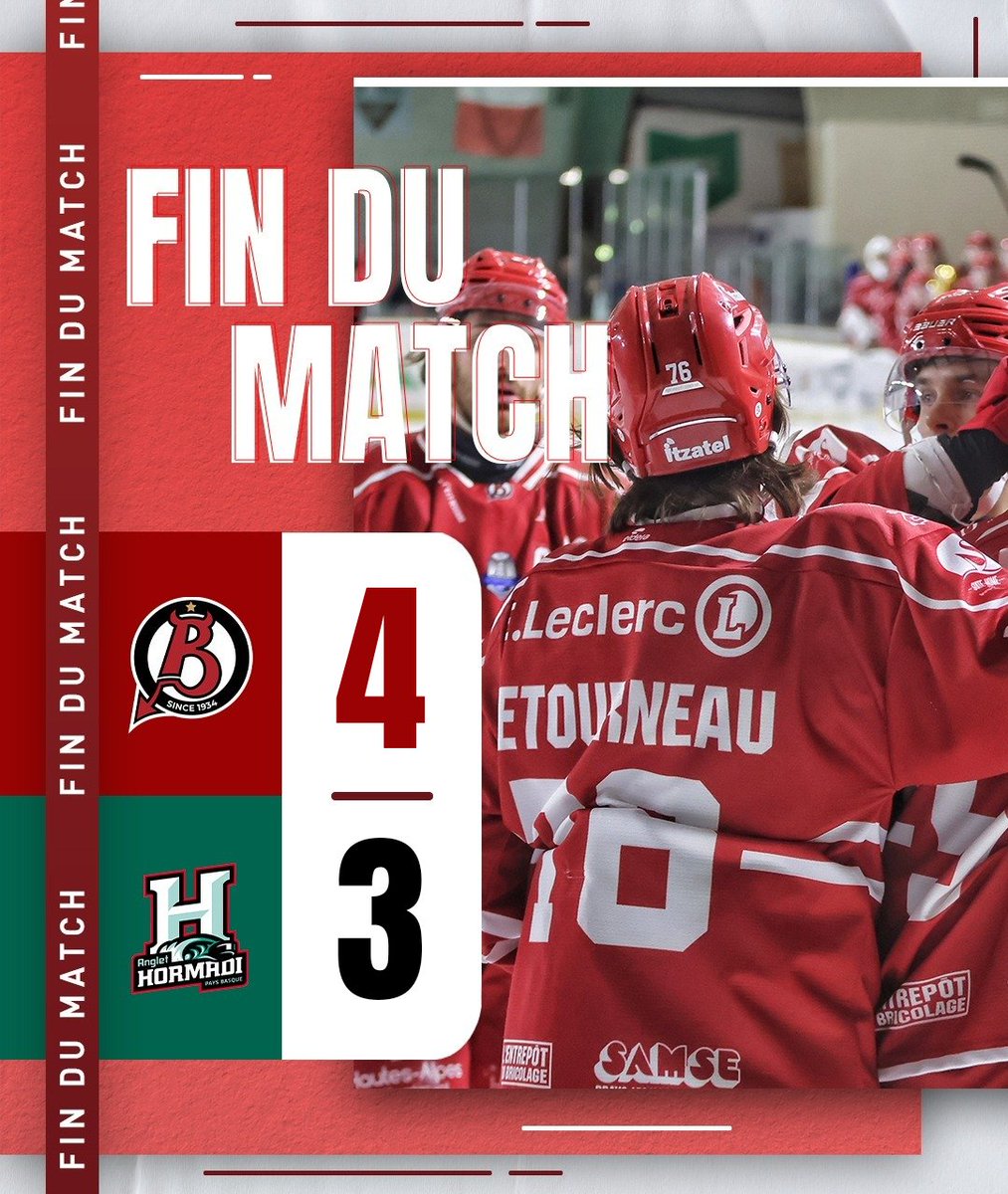DiablesRouges05's tweet image. ⏱️ 60’ | BRI 4️⃣ - 3️⃣ ANG

C'était chaud, mais ça passe ! 💪🔥

Les Rouges remportent les trois points face à @anglet_hormadi au cours d'un match appliqué et disputé ! 🤩

🏒 Despatie, Barnaby, Persson, Dubois

#BRIANG | #LetsGoDR