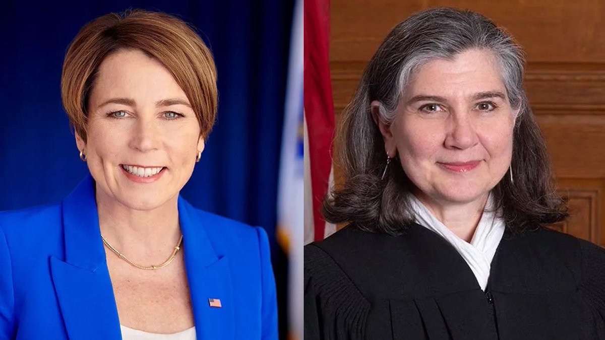 MaineWireJon's tweet photo. The Justice, Gabrielle Wolohjian, (pictured on the right) ordered that Massachusetts can NO longer even request an ID from a migrant to receive FREE shelter.
So, how are we “vetting everyone”? 
How do know who is living in our communities? 
Oh…also the Judge is the former lover of @MassGovernor.
Mad, yet?