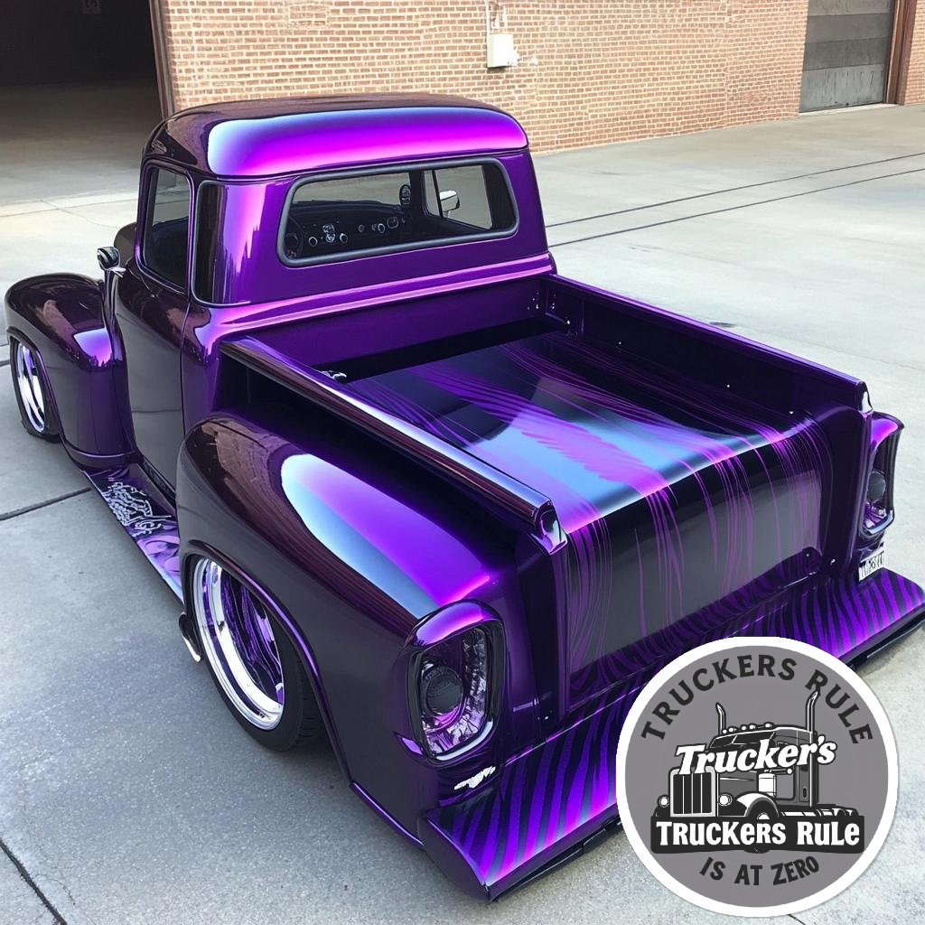 TruckersRule's tweet photo. #Purple reigns supreme in the world of #trucks! 

#TruckersRule 
#TruckGoals #PurplePower #CustomRides #AIart #ai #trucking #bigrig #truckart https://t.co/btHoZpAc3K