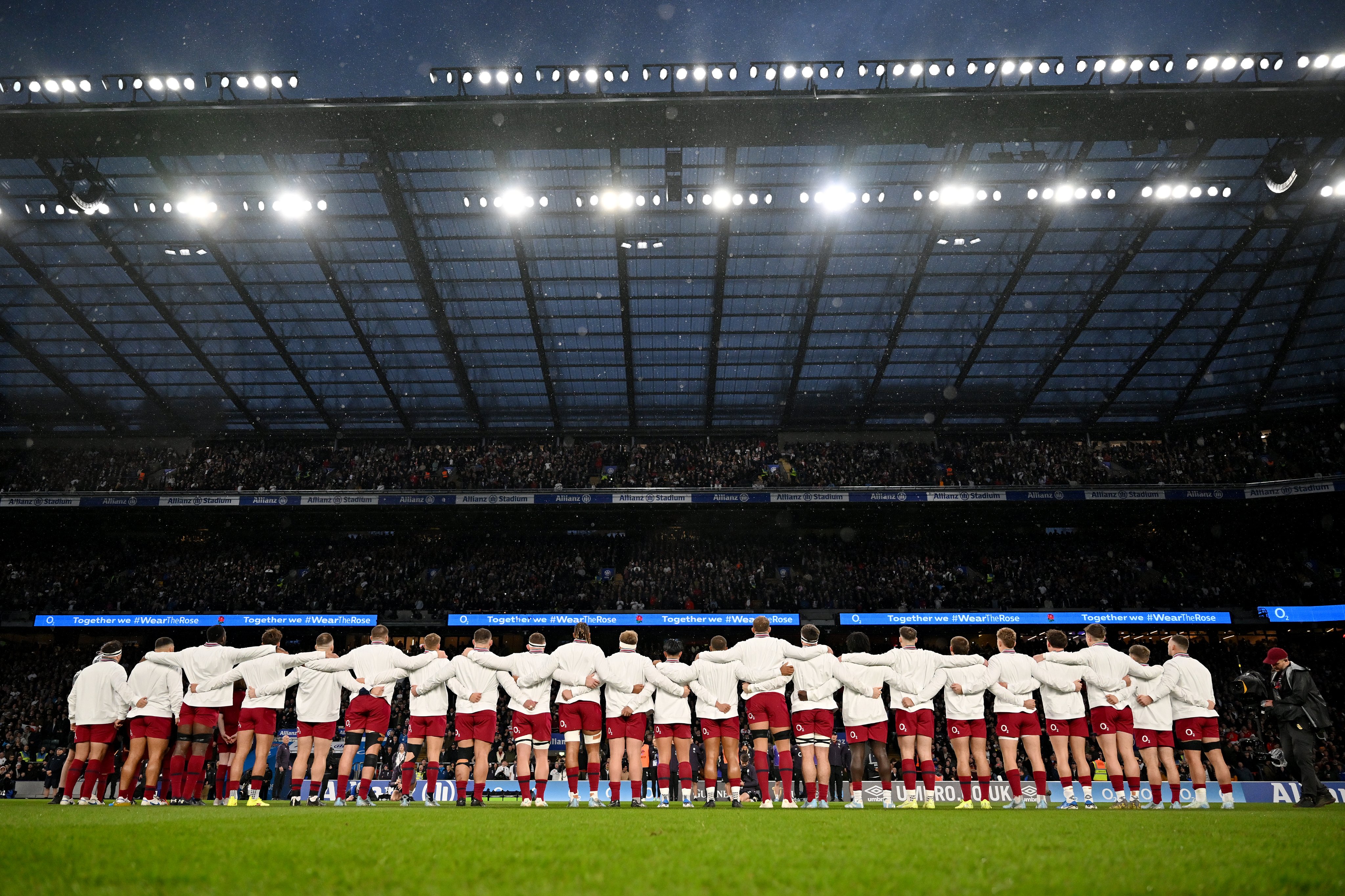 L'équipe d'Angleterre avant le coup d'envoi