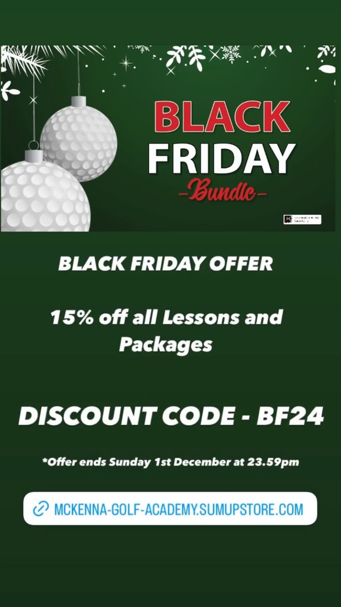 mckenna-golf-academy.sumupstore.com

#Golf 
#BlackFriday #BlackFridayDeals