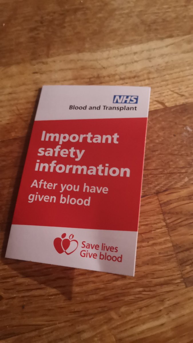 Finally got round to giving blood for first time today. Was so easy wish I'd started years ago <a href="/NHSBT/">NHS Blood+Transplant</a> <a href="/GiveBloodNHS/">NHS Blood Donation 🩸🩹</a>