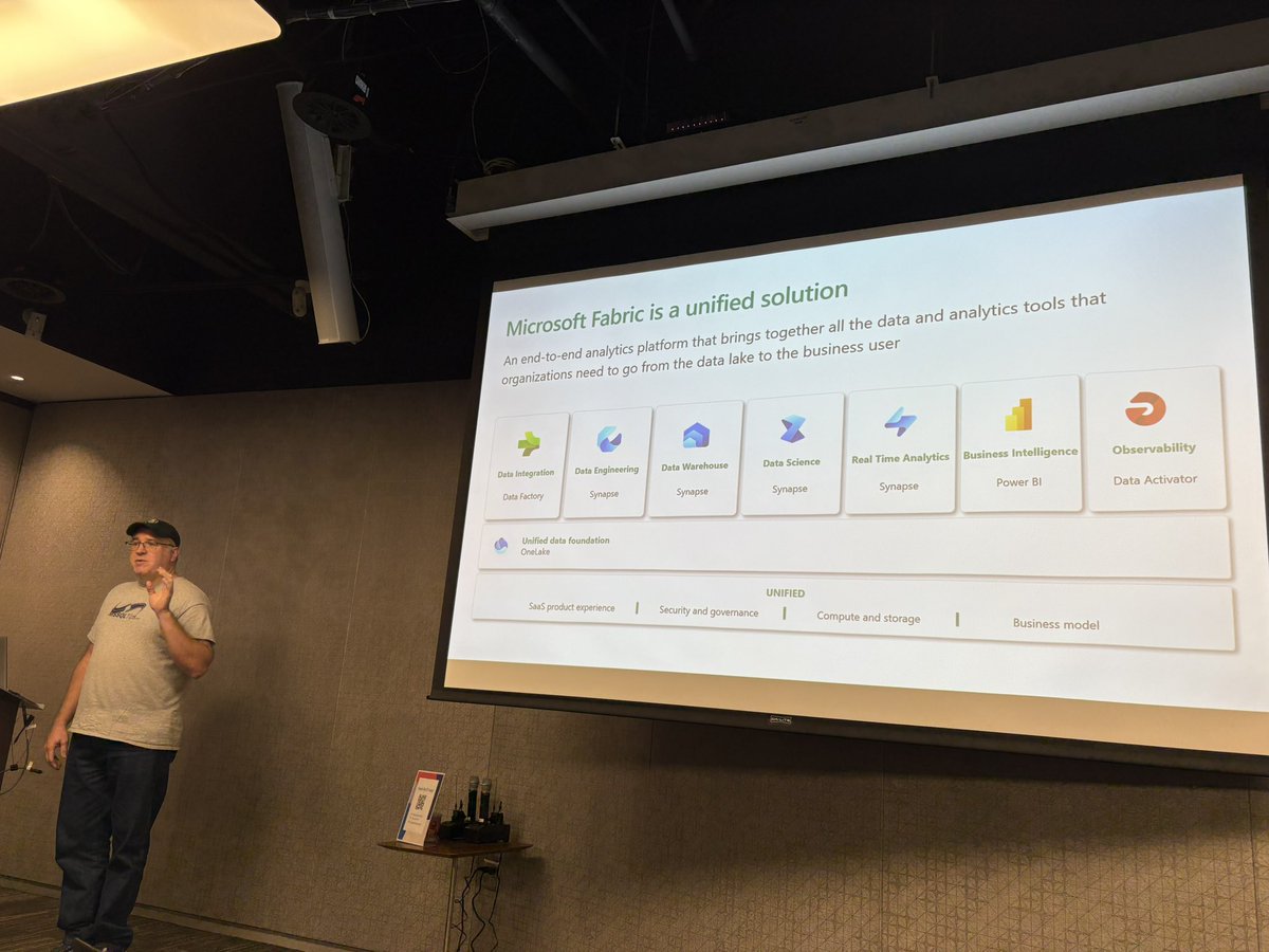 DevBostonDotOrg's tweet photo. Thank you @JohnMiner3 for great #BosCC Data Engineering with #Microsoft Fabric session!
The one lake concept focuses on using delta tables to create medallion zones. To get data into the one lake you can use #Azure Data Factory or Shortcuts. #DataFlows #Spark notebooks https://t.co/HS1Rmx8drF