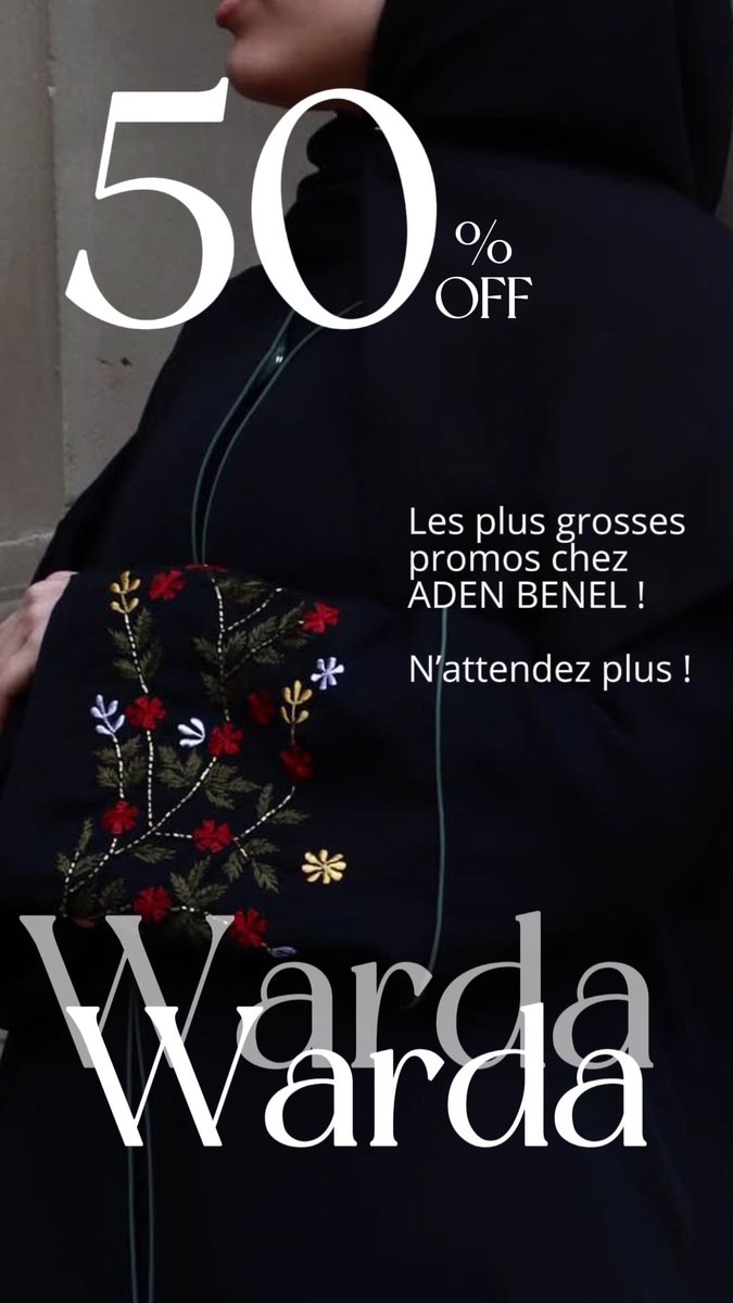 Salam tout le monde ! 

Big promos pour le #BlackFriday ! Toutes nos abayas à -50% avant la prochaine collection qui arrive 👀 In shaa Allah 

On reste joignable en MP et sur Insta pour vos commandes. 

Rt et fav, ça fait toujours plaisir ☺️ mercii