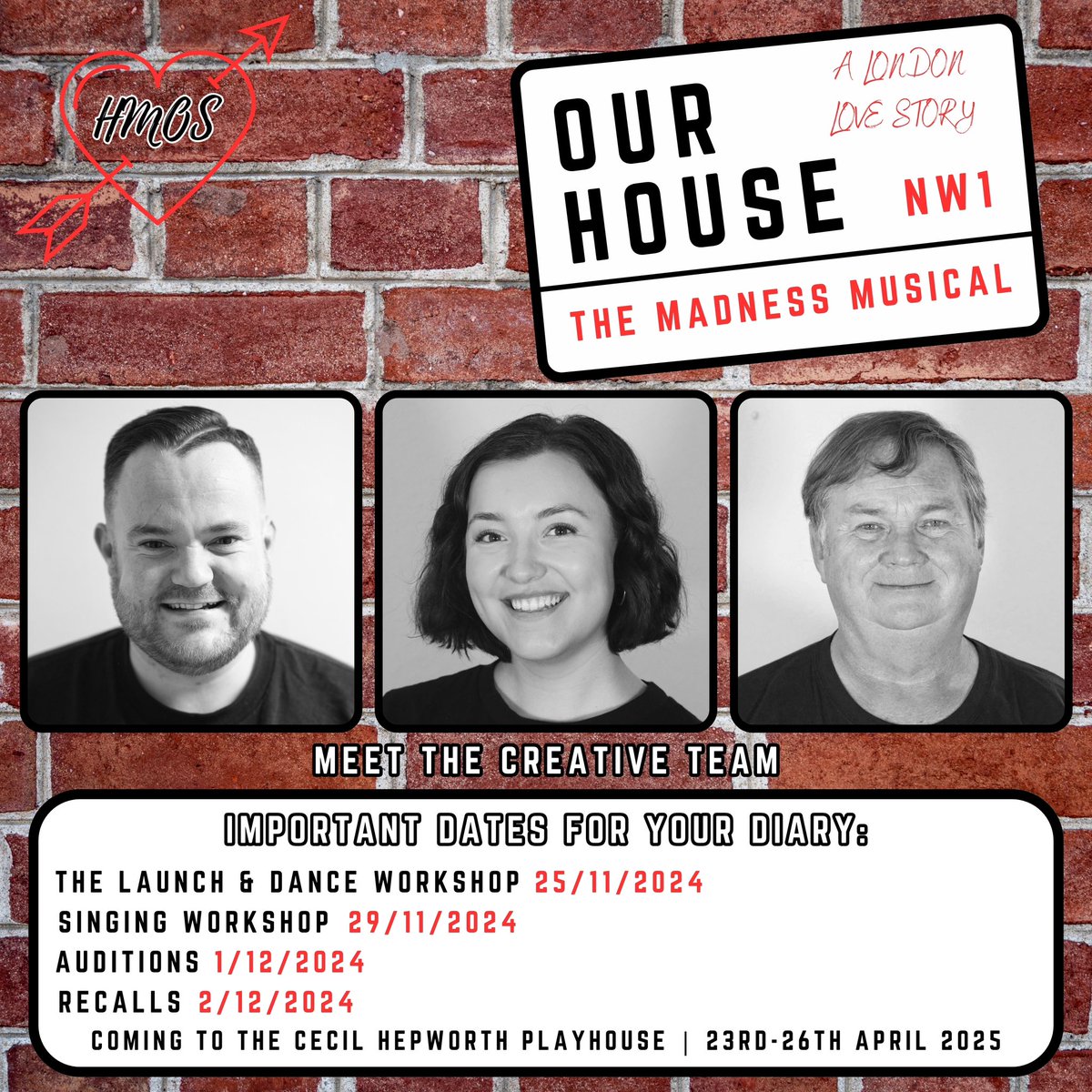 📣 We’re thrilled to announce the incredible creative team! 

Who will be bringing OUR HOUSE (The Madness Musical) to life! 🤩

🏘️🇬🇧❤️

#HMOSOurHouse #OurHouseMusical #TheMadnessMusical #Madness #HMOS #HinchleyManorOperaticSociety #MusicalTheatre #Musical #Theatre #AmDram