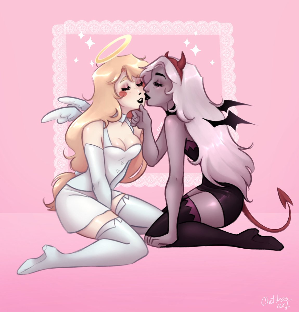 Chettos_artS's tweet photo. #chaggie #HazbinHotel https://t.co/9X99XOEQOd