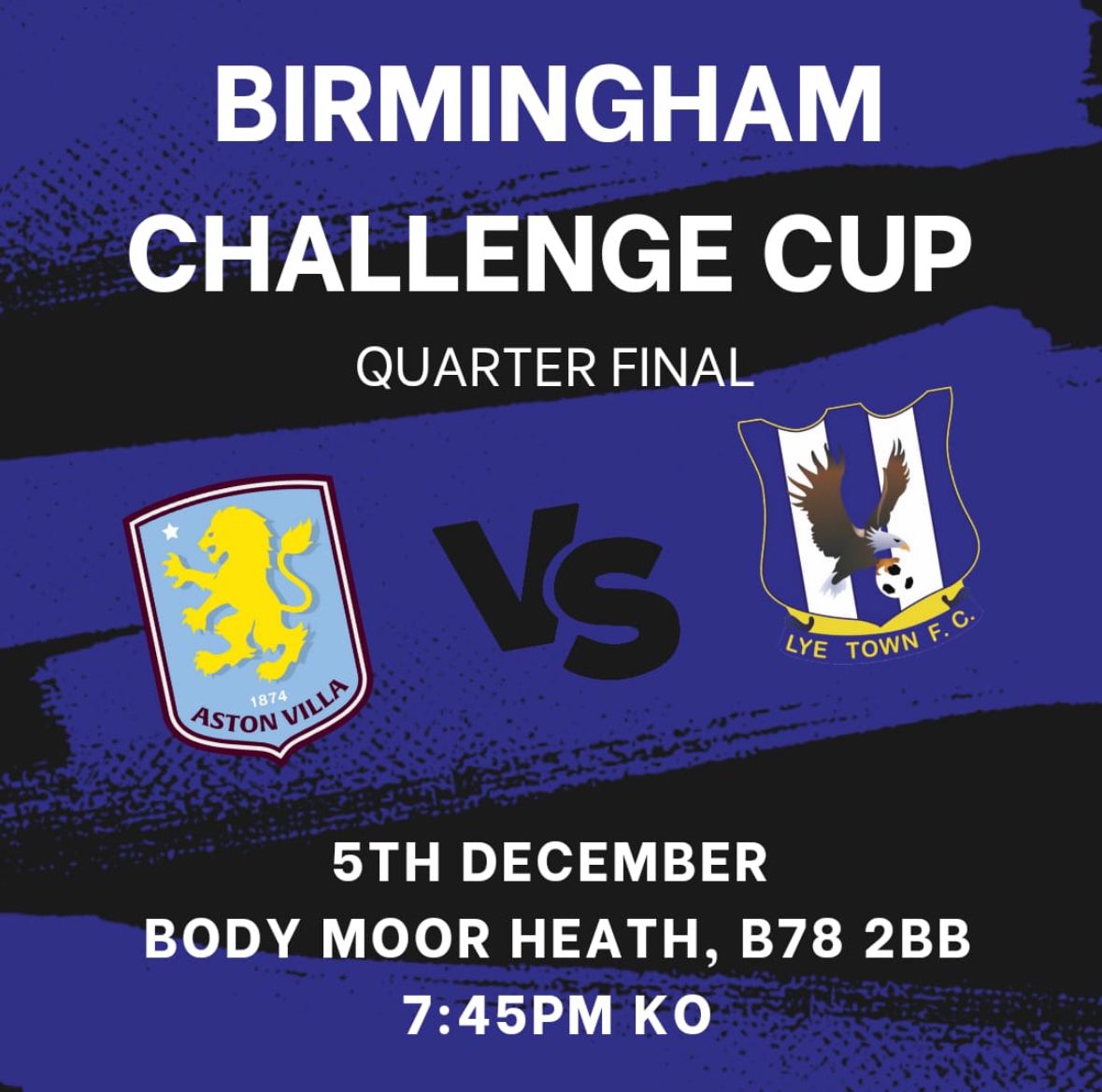 Lye Town Women FC (@lyetownwomenfc) on Twitter photo Our Birmingham Challenge Cup game against <a href="/AVWFCOfficial/">Aston Villa Women</a> has been confirmed for the 5th of December, 7:45pm KO.
#uptheflyers Our Birmingham Challenge Cup game against <a href="/AVWFCOfficial/">Aston Villa Women</a> has been confirmed for the 5th of December, 7:45pm KO.
#uptheflyers