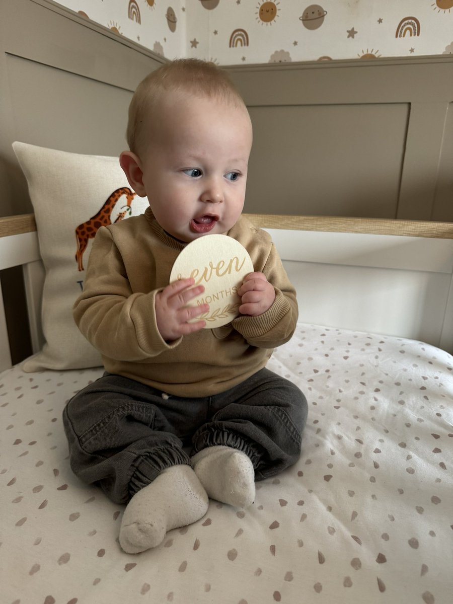 Month 7 marks our last few weeks at home together, before work life begins again 🥹 cherishing every moment with our cheeky boy 🥰