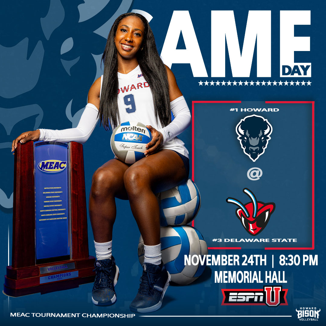 🏐 | It's CHAMPIONSHIP SUNDAY! Tune in to <a href="/ESPNU/">ESPNU</a> and cheer on <a href="/HUBisonVB/">Howard Volleyball</a> as they work to bring home another MEAC title!
📈: tinyurl.com/yrexabke
#BleedBlue