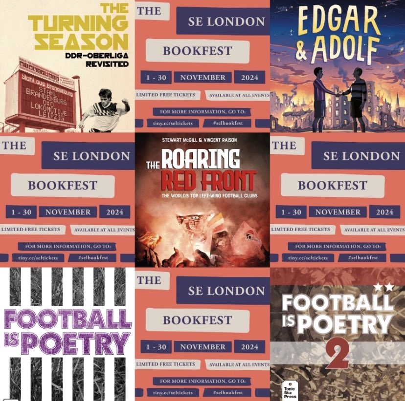 We’ve got some last minute availability for 2 great @selbookfest events taking place tomorrow night! There’s a talk with Jack Cornish <a href="/ClockHouseTav/">Clock House Tavern</a> &amp; there’s also a football writing event <a href="/SoutheyBrewing/">SoutheyBrewingCo</a>! Please reserve your FREE tickets ASAP here: tiny.cc/seltickets