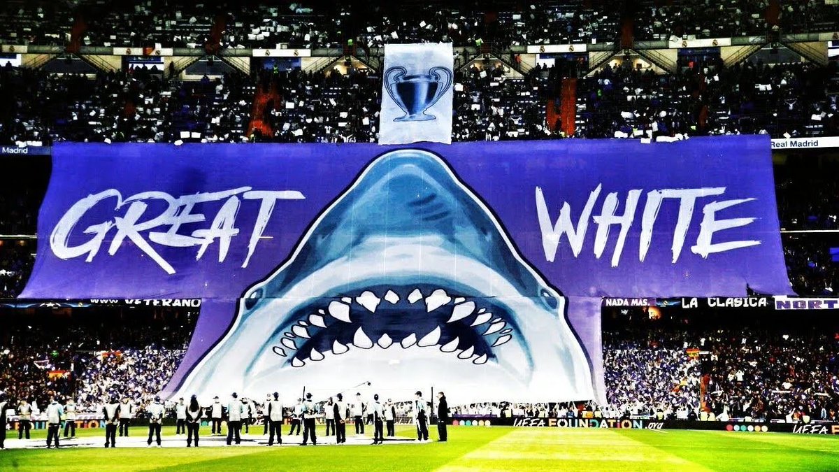 RobyKing's tweet photo. En el Santiago Bernabéu hicieron un homenaje a los Gloriosos Tiburones de La Guaira. #Re7pect https://t.co/R5g8tMP2BR