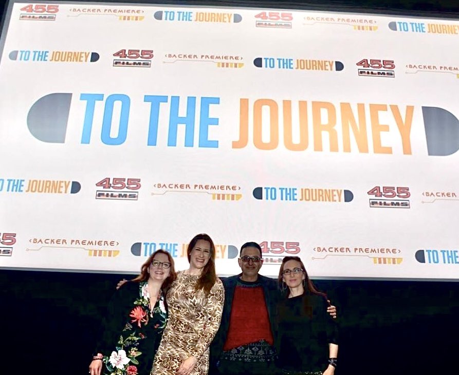 anilkchander's tweet photo. Thanks to James Claxton for taking this awesome photo of me with @Jo13Holli , @talithahg and @evieengland at the Voyager Documentary premiere. #ToTheJourney #VoyDoc #StarTrekVoyager https://t.co/HhT7D9Zdj9