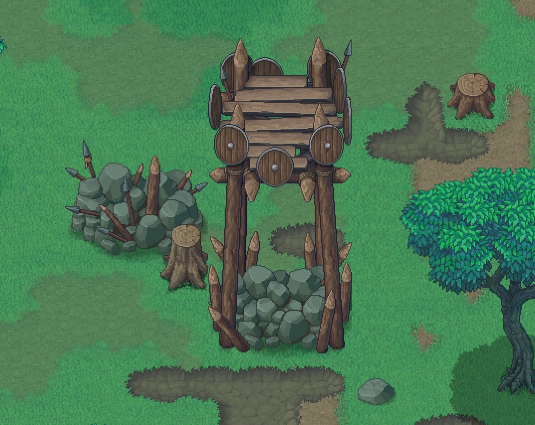 First days working on a new orc tileset. #pixelart #gamedev #indiedev #rpgmaker