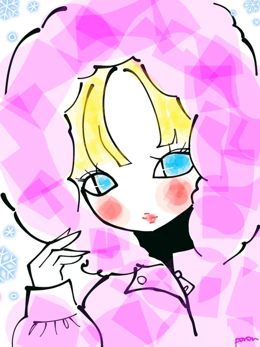 おはよー#イラスト #お絵描き #女の子 #ファンシー #レトロ #冬 