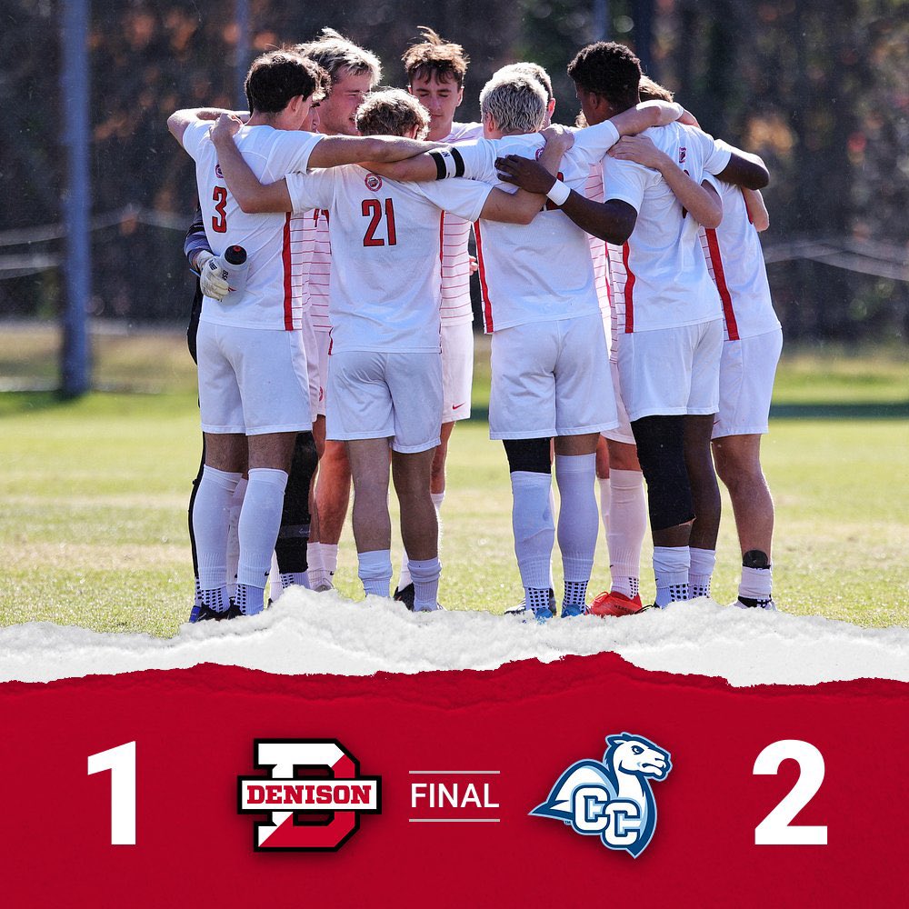 DenisonSports's tweet photo. Men's Soccer: Denison falls short in the NCAA Quarterfinals by a 2-1 score. The Big Red finish their outstanding season at 15-2-6 overall. Denison advanced to the NCAA Quarterfinals for just the second time in program history (1979). #GBR https://t.co/3W0OYh3HPy