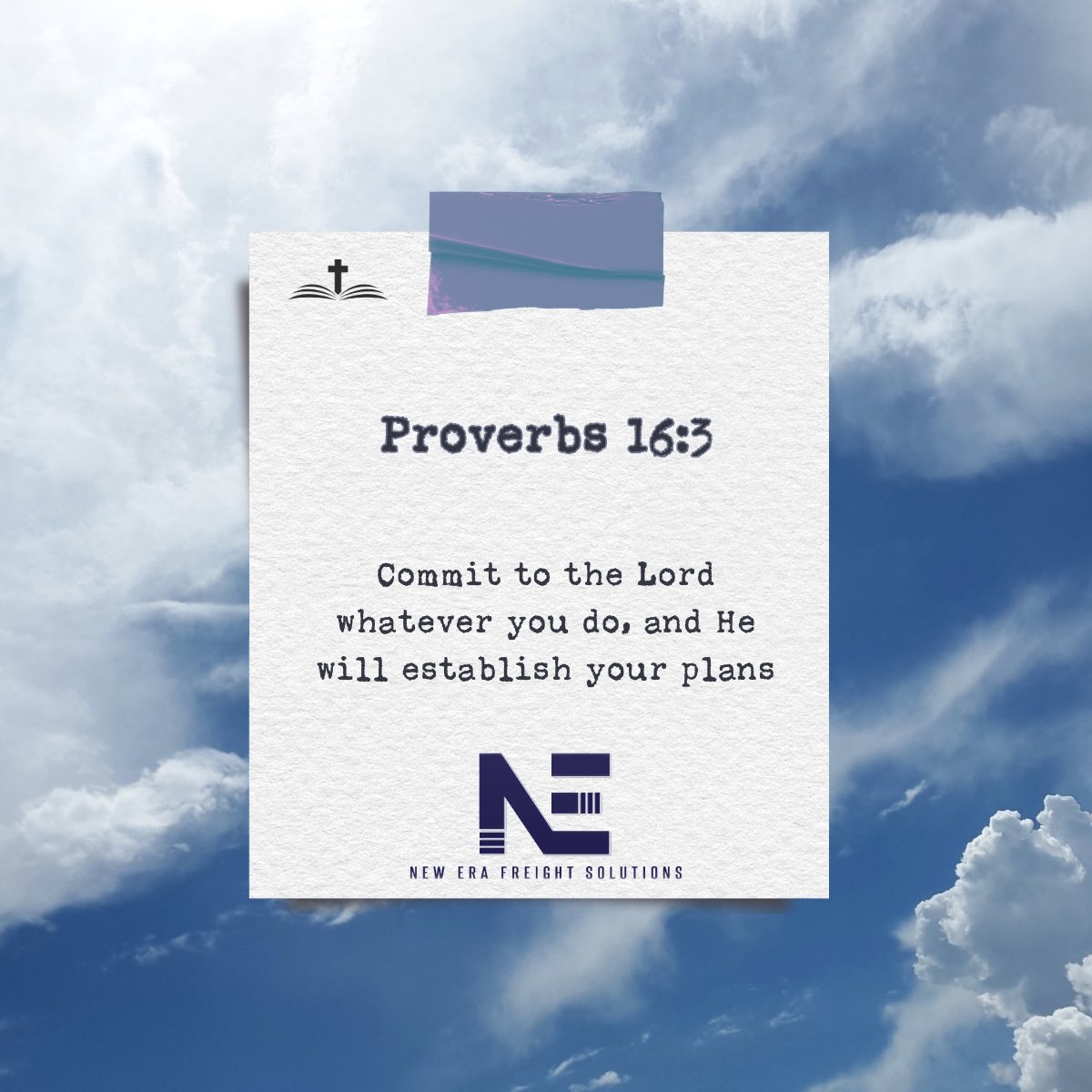 EraFreight91669's tweet image. At New Era Freight Solutions, we commit our work to the Lord, trusting Him to guide our efforts and establish success. Thank you for trusting us with your business! 🚛💙 #CommitYourPlans #NewEraFreight