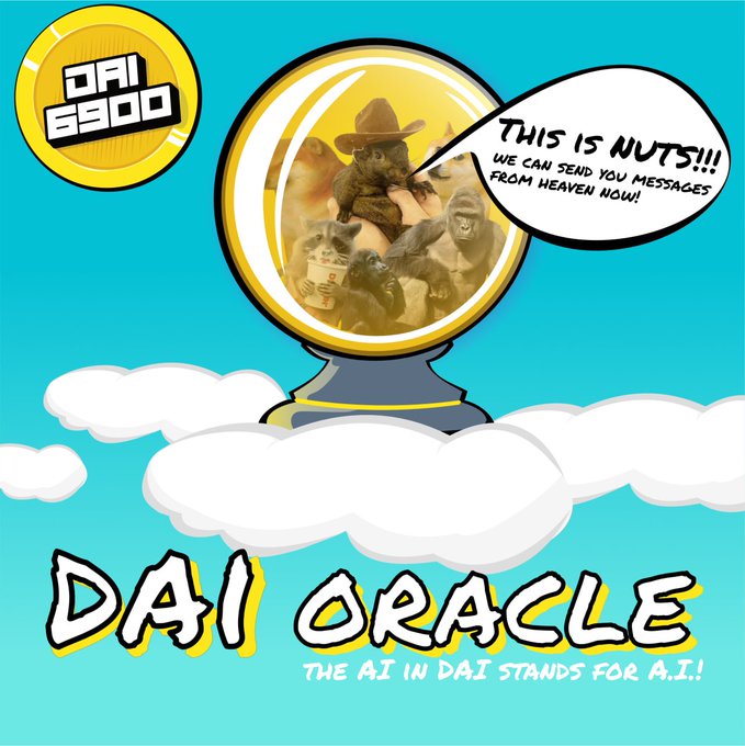 MaxTronaut_'s tweet photo. @TheShamdoo true, but don't miss our oracle launch bro.

Dead Animal Index #DAI6900

Peanut, Fred and Harambe are now able to send messages from heaven now, through our DAI oracle! Launching in less than 10 mins.

CA: G3MeKadE73Q8dQkQAXWdD2i2BGzq6bSSJehPdH3Jpump https://t.co/FvHNCDUPCr