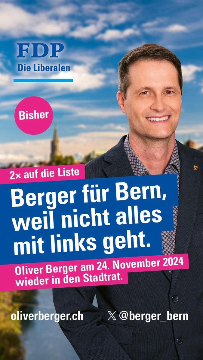 Ich bedanke mich bei allen Bernerinnen und Bernern herzlich, die mir mit Ihren 7153 Stimmen die Wiederwahl in den Stadtrat ermöglicht haben.