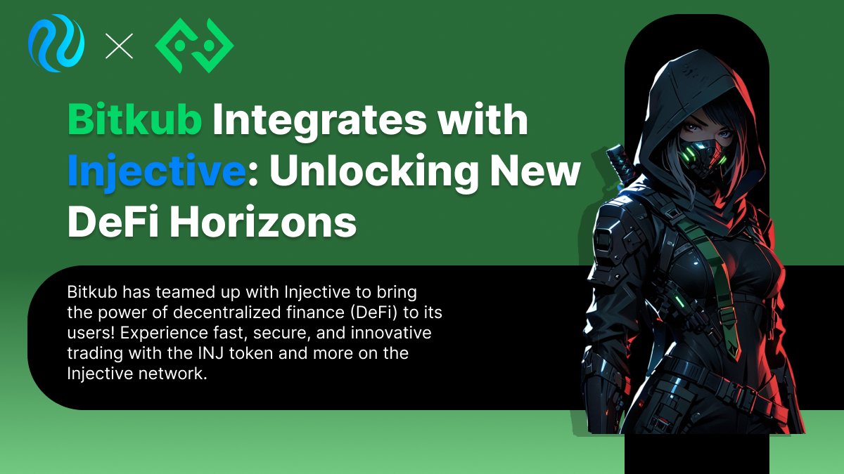 0x0kesh's tweet photo. Exciting news!
Bitkub Thailand's leading crypto exchange has officially integrated with the Injective network! This partnership unlocks a whole new world of decentralized finance (DeFi) tools and trading opportunities for users, including support for the INJ token.
Future Is Here https://t.co/SMQWNtrudn