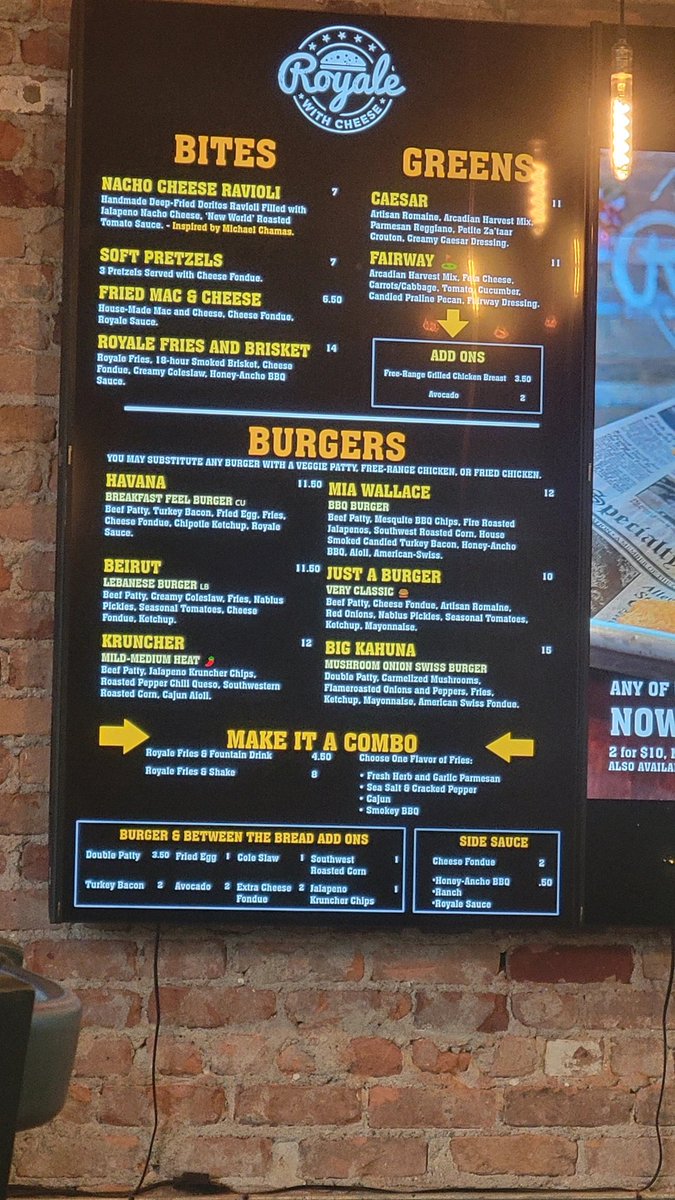 StudMetalX's tweet photo. Checking out this place out Royal with Cheese lol trying out Big Kanuna burger with parmean/garlic fries taste good.😀 Going to see Exodus show tonight!😀 https://t.co/h5XmZszqt7