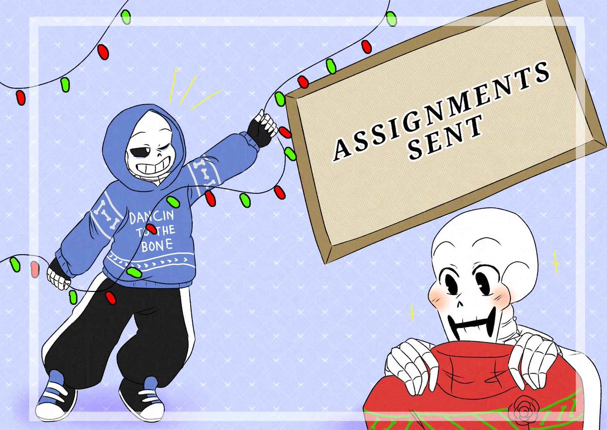 🎄 All assignment emails have been sent out!! They should all have reached their destination, so if you haven’t received anything, please check your spam folder and/or make sure that you’re checking the correct address! If you still can’t find it, then please contact us asap!!!