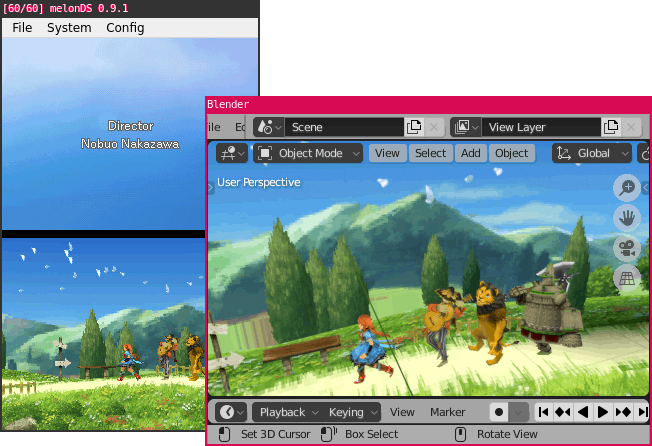<a href="/Tubularparu/">TUBULARPARU COMMS OPEN</a> I learned about it via an add-on for MelonDS that can extract 3D screenshots of DS games, and they used this game as an example.
A very VERY useful tool these days.
github.com/scurest/MelonR…