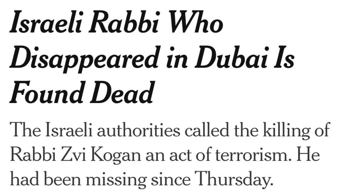 andrewcuomo's tweet photo. Rabbi Kogan was not “found dead”, he was murdered.  There is a disturbing pattern whereby some in the media — and particularly the @nytimes — downplay antisemitic acts.  

It must be called out and addressed. https://t.co/pZ7XxOsltz