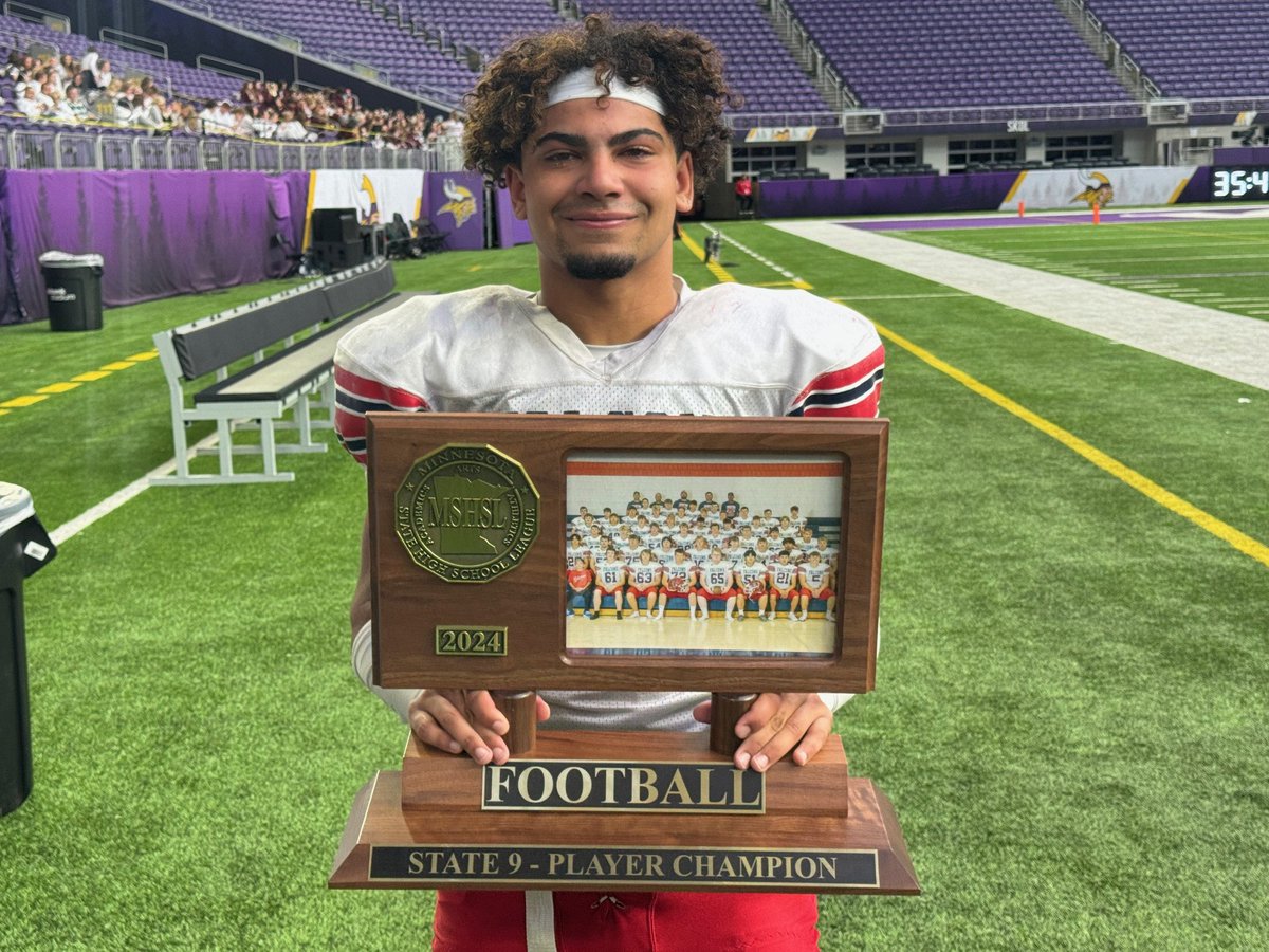 MSHSL's tweet photo. Meet Isaiah Wright, a football player from Fertile-Beltrami High School,  is featured in today's We Are the League, introducing those who are part of the great education-based activity and athletic experiences provided by the League and our Member Schools!

https://t.co/GrdBlJHBkv