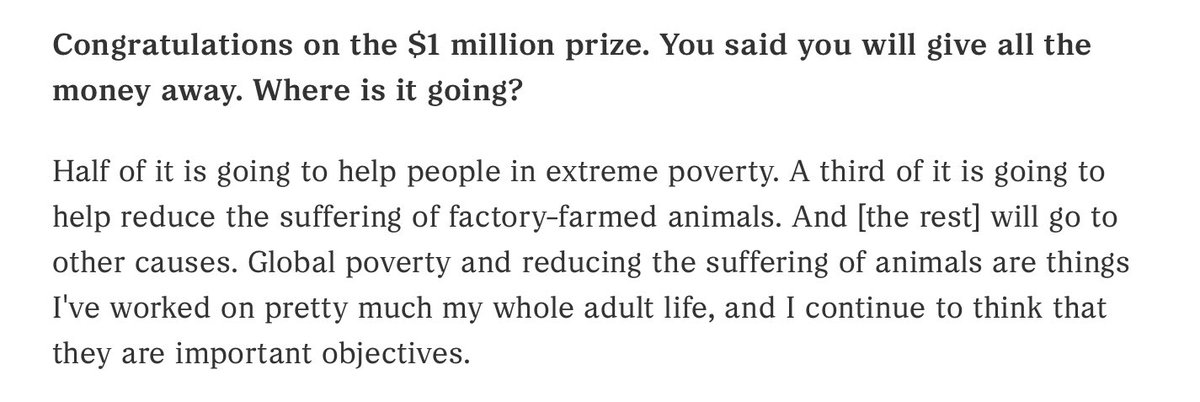 Fun fact: Peter Singer actually tries to somewhat follow this philosophy himself!